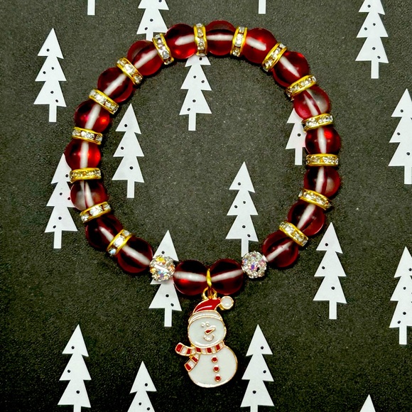 Handmade Christmas Bracelet with Aura Quartz Crystals! - Picture 3 of 6